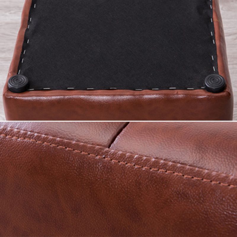 Modern Pouf Ottoman Genuine Leather Tufted Upholstered Solid Color Ottoman Clearhalo 'furn' 'furn_ottomans_poufs' 'Furniture' 'Living Room Furniture' 'Ottomans & Poufs' 'ottomans_poufs' 1200x1200_3f033794-9fe3-44d4-bb4e-99ba91b5f276