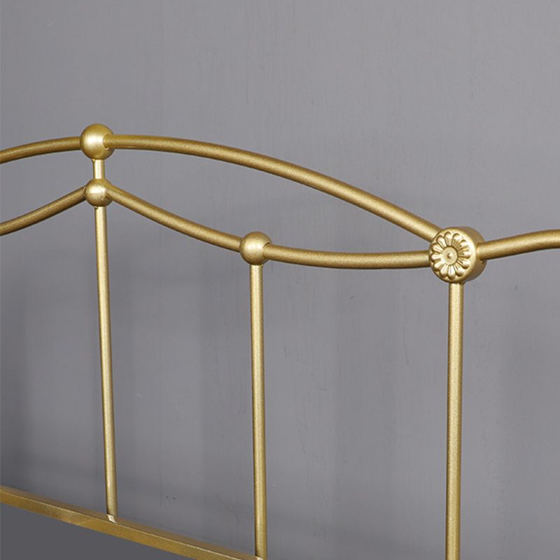 Glam Iron Open-Frame Bed with Camelback Headboard and Metal Legs