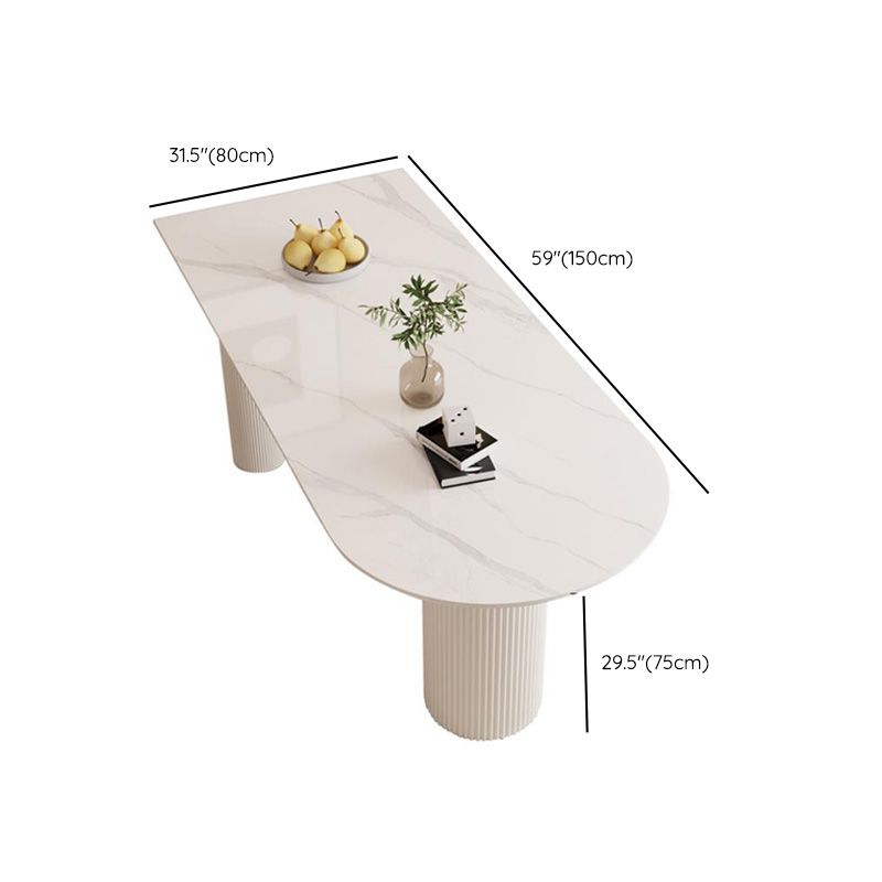 Modern Dining Table Sintered Stone Table with Wood Legs for Home Use Clearhalo 'Dining Tables & Seating' 'Dining Tables' 'dining_table' 'furn' 'furn_dining_table' 'Furniture' 'Kitchen & Dining Furniture' 1200x1200_3f053e25-74e2-4420-8912-d2a4b4100013