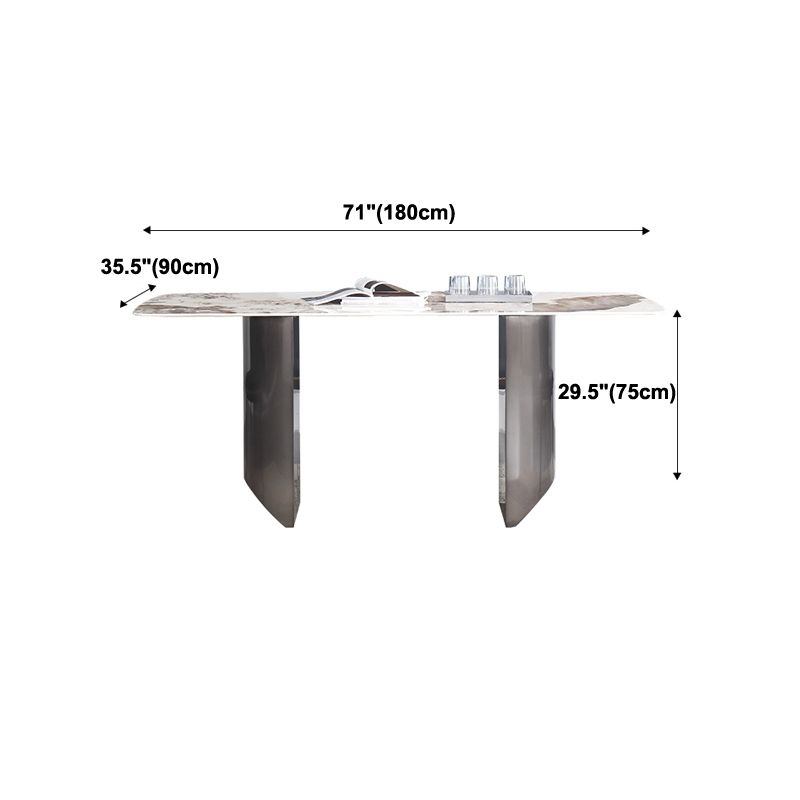 Rectangular Dining Table Modern Stone Top Dining Table with Double Pedestal Clearhalo ' dining_table' 'Dining Tables & Seating' 'Dining Tables' 'furn' 'furn_dining_table' 'Furniture' 'furniture_dining_table' 'Kitchen & Dining Furniture' 'kitchen&dining_furn' 'kitchen' 'kitchen_dining_table' 1200x1200_3f054412-cc2d-4272-a2e0-b8b8b500bb16