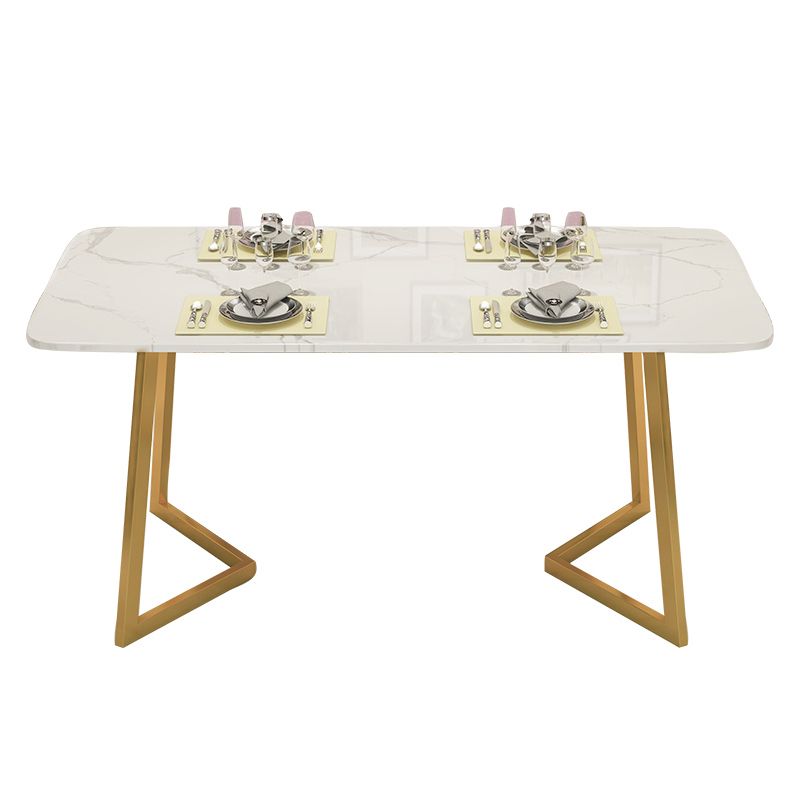 Minimalist White Sintered Stone Dining Table Rectangle Standard Dining Table with Double Pedestal Clearhalo ' dining_table' 'Dining Tables & Seating' 'Dining Tables' 'Furniture' 'furniture_dining_table' 'Kitchen & Dining Furniture' 'kitchen&dining_furn' 'kitchen' 'kitchen_dining_table' 1200x1200_3f06a605-8284-4c39-9bf3-8fa0e8989420