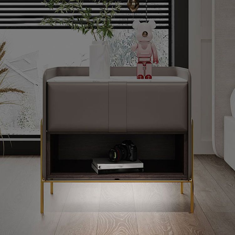 Solid Wood Storage Night Table 1 Drawer Modern Bed Nightstand