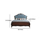 84,65 inch breed eigentijds paneelbed espresso standaardbed met hoofdeinde
