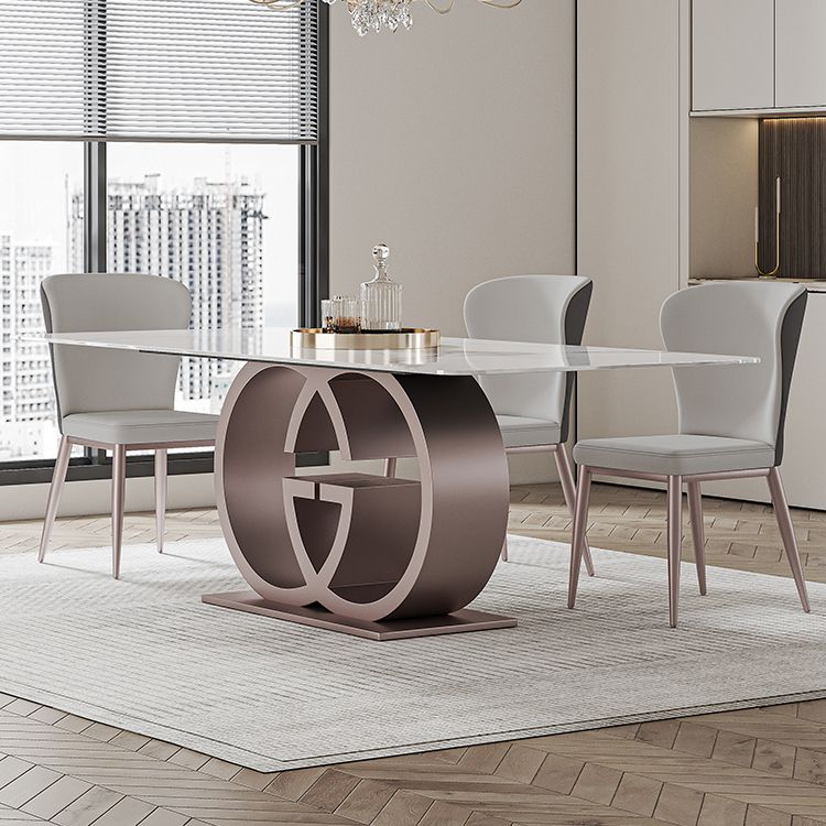 Designer Style Sintered Stone Dining Set Rectangle 1/3/4/7 Pieces Dining Room Table Set Clearhalo 'Dining Room Sets' 'Dining Tables & Seating' 'dining_room_set' 'furn' 'furn_dining_room_set' 'Furniture' 'furniture_dining_room_set' 'Kitchen & Dining Furniture' 1200x1200_3f08de8d-ccf0-4d0d-8183-7bef4d894f0c