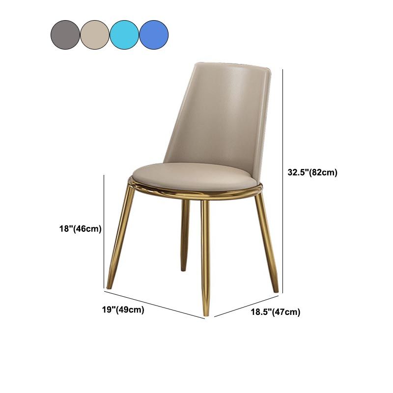 グラムダイニングサイドチェアダイニングルーム用の金色の足のある布張りのサイドチェア
