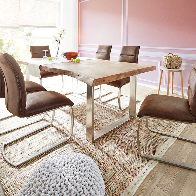 Rectangle Wood Color Dining Table Solid Wood Table Luxury with Sled Base Clearhalo 'Dining Tables & Seating' 'Dining Tables' 'dining_table' 'furn' 'furn_dining_table' 'Furniture' 'furniture_dining_table' 'Kitchen & Dining Furniture' 'kitchen' 'kitchen_dining_table' 1200x1200_3f0a6067-d7a4-42b1-893f-bc680718b954