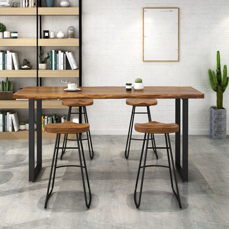Restaurant Rectangle Wood Top Counter Table Industrial Style Bar Table Clearhalo 'Bar Furniture' 'Bar Tables' 'bar_tables' 'furn' 'furn_bar_tables' 'Furniture' 'furniture_bar_tables' 'Kitchen & Dining Furniture' 1200x1200_3f0aa9c3-b03d-4e58-81a2-8069b4f59d11