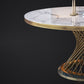Modern Round Dining Table Steel Base Pedestal Table for Home Kitchen Clearhalo 'Dining Tables & Seating' 'Dining Tables' 'dining_table' 'furn' 'furn_dining_table' 'Furniture' 'Kitchen & Dining Furniture' 1200x1200_3f0af232-da5f-404d-aeb5-bd37444e5b2b