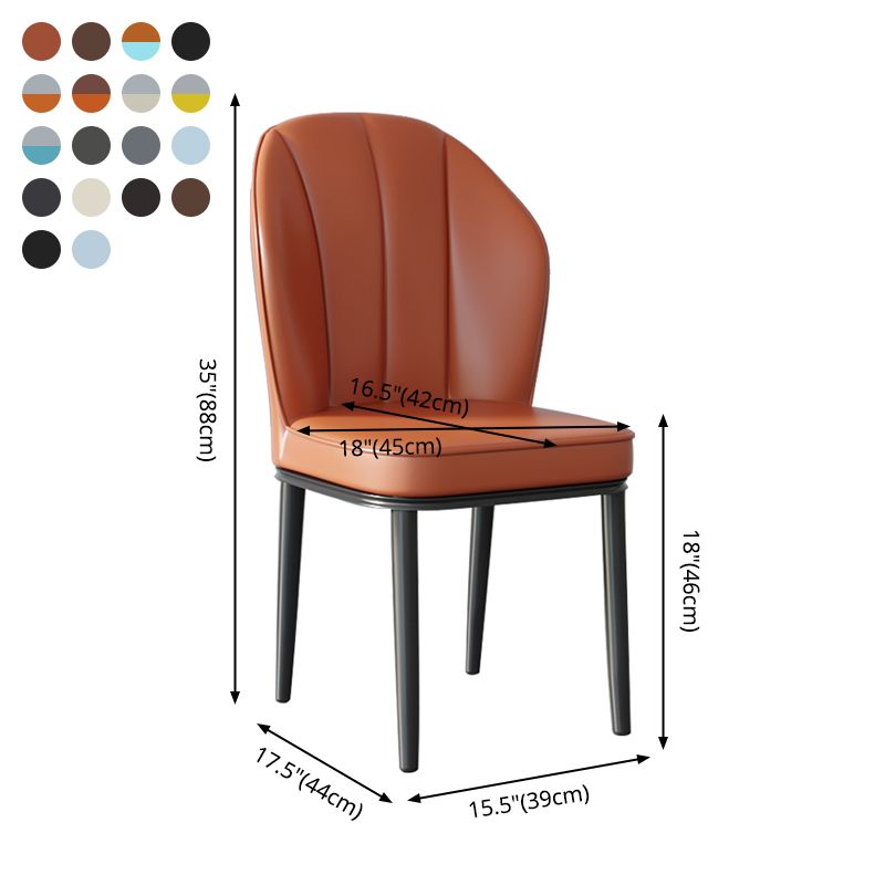 Contemporary Metal Side Chair Dining Room Armless Cushion Wingback Chair Clearhalo ' kitchen&dining_furn' 'Dining Chairs' 'Dining Tables & Seating' 'dining_chair' 'furn' 'furn_dining_chair' 'Furniture' 'furniture_dining_chair' 'Kitchen & Dining Furniture' 'kitchen' 1200x1200_3f0d139d-9f4f-4df1-9bbc-f7ccc0ead7cd