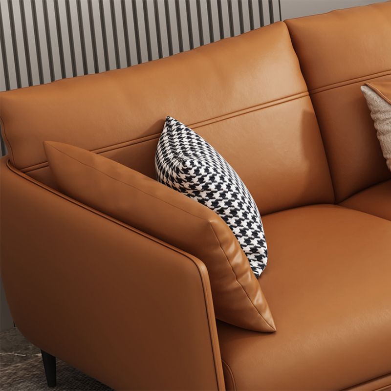 Medio de almohadas de naranja moderna almohada Top brazo asiento de cuero genuino