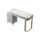 Glam Marble Top Vanity Dressing Table with 5 Drawers and Metal Base