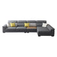 Contemporary Reversible L-Shape Grey Pillow Top Arm Sectional with High Back