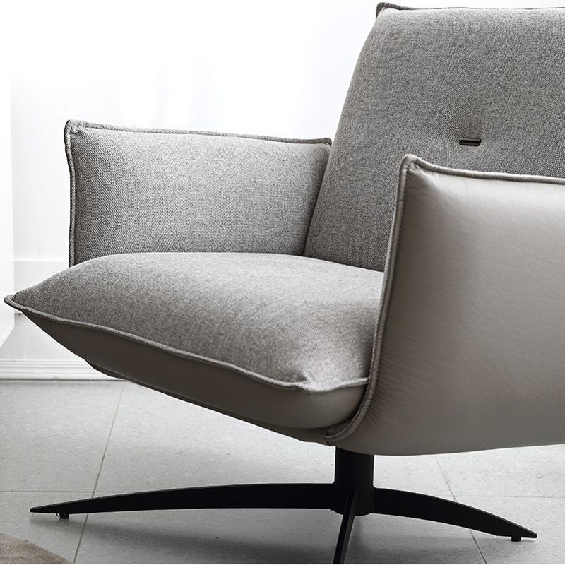 Contemporary Linen 4-Star Tight Back Accent Armchair in Grey Clearhalo 'Accent Chairs' 'accent_chairs' 'Chairs & Seating' 'furn' 'furn_accent_chairs' 'Furniture' 'Living Room Furniture' 1200x1200_3f0f84b9-525a-4559-a48b-f5da569d62a8