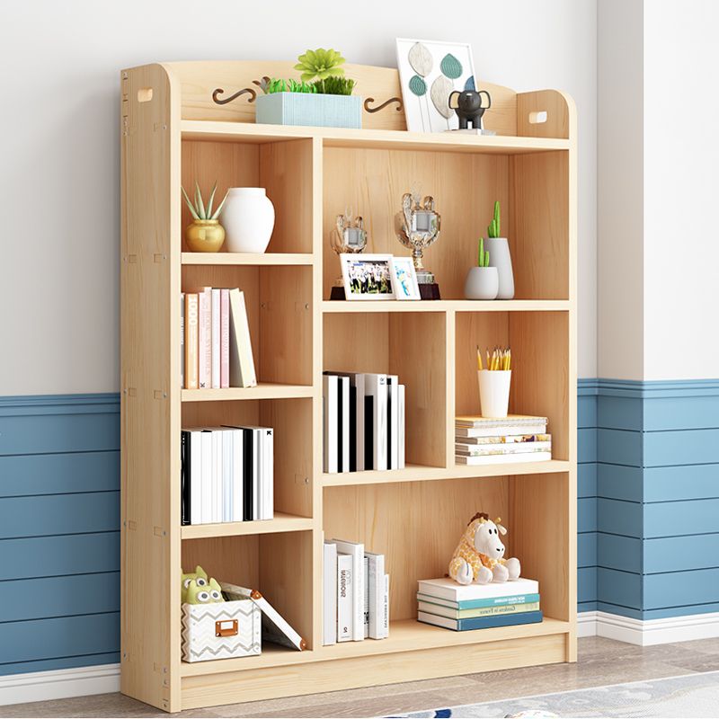 Scandinavian Natural Standard Bookshelf Pine Wood Vertical Bookcase Clearhalo 'Bookcases' 'furn' 'furn_bookcases' 'Furniture' 'furniture_bookcases' 'Office Furniture' 1200x1200_3f0fdbbf-d593-4fb7-8ec3-7986712f5898