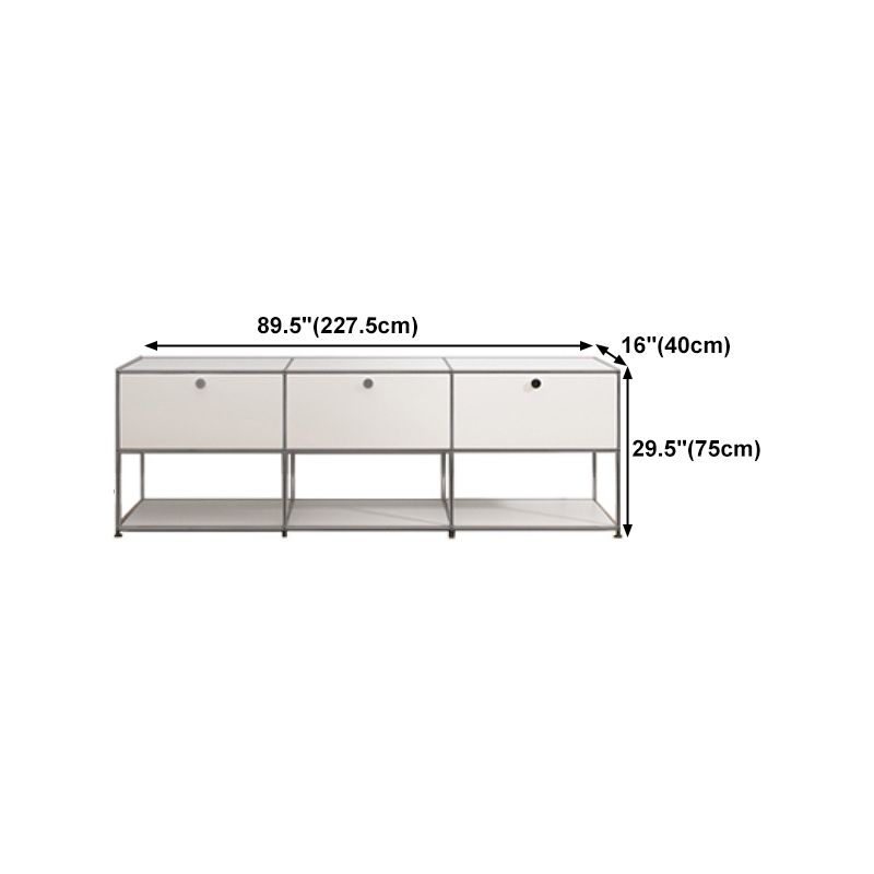 Contemporary White Sideboard Metal Dining Sideboard Table for Living Room Clearhalo 'buffet_sideboard' 'Buffets & Sideboards' 'furn' 'furn_buffet_sideboard' 'Furniture' 'Kitchen & Dining Furniture' 1200x1200_3f110c46-3ea1-4487-82db-80358c502cbe