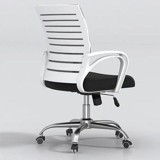 Silla de oficina de microfibra de conferencia negra contemporánea de brazo trasero