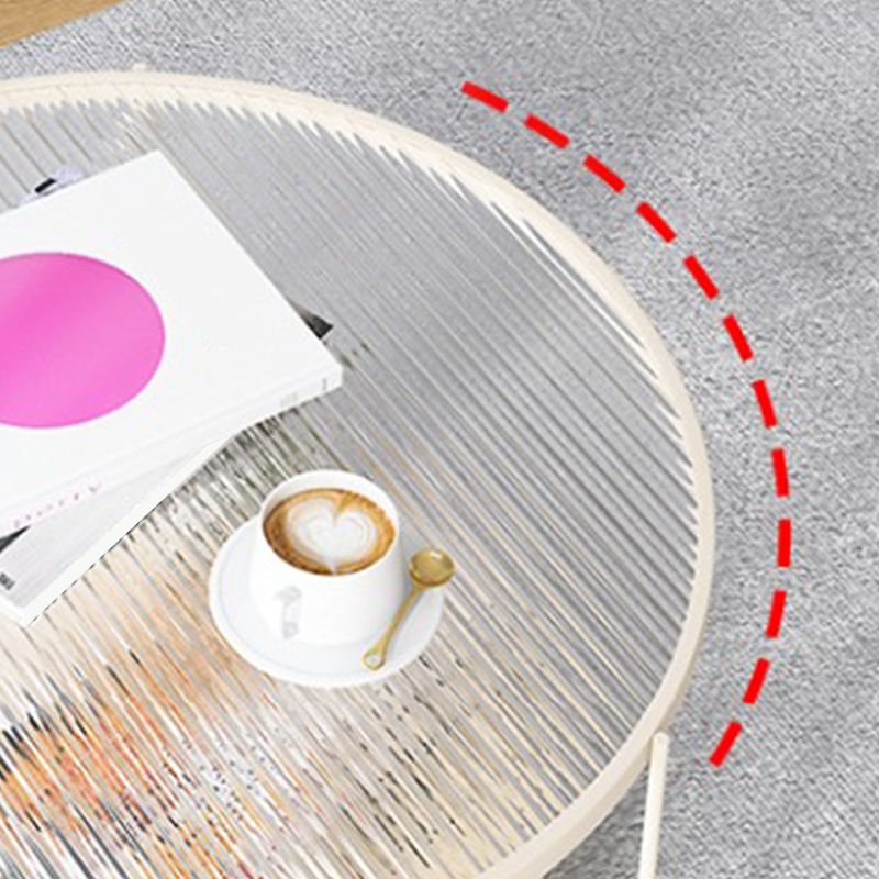 Tavolino moderno a tavolino singolo in vetro con scaffale