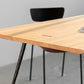 Solid Wood Dining Table Rectangle Metal Base Dinner Table for Dining Room