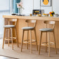 Nordic Solid Wood Bar Stools Upholstered Indoor Bar Stool with Natural Base Clearhalo 'Bar Furniture' 'Bar Stools' 'bar_stools' 'furn' 'furn_bar_stools' 'Furniture' 'Kitchen & Dining Furniture' 1200x1200_3f123cdc-8306-4dda-bb47-a863a350cbcd