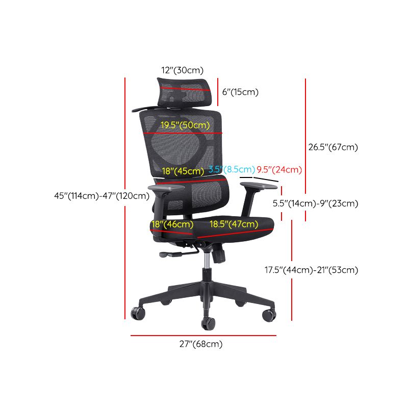 Chaise pivotante noire moderne chaise de bureau de hauteur de siège réglable avec roues