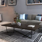 Dark Brown Solid Wood Coffee Table Abstract Coffee Cocktail Table