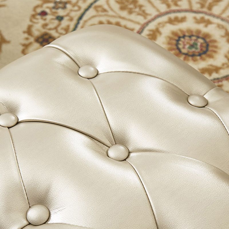 Mid-Century Modern Ottoman Faux Leather Tufted Upholstered Nailhead Trim Rectangle Ottoman Clearhalo 'furn' 'furn_ottomans_poufs' 'Furniture' 'Living Room Furniture' 'Ottomans & Poufs' 'ottomans_poufs' 1200x1200_3f1709a4-1d70-4994-87e4-eb96d5a35a3e