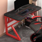 23.62 "W houten gaming bureau moderne gebogen computerbureau met stalen benen