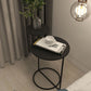 Modern Black/White Iron Nightstand, 21.65"/23.32" Tall Nightstand