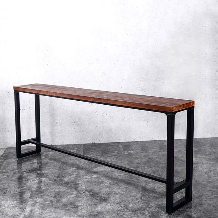 Tavolo da pranzo bar rettangolare tavolo da pranzo a barre contemporaneo con base di cavalletto in metallo