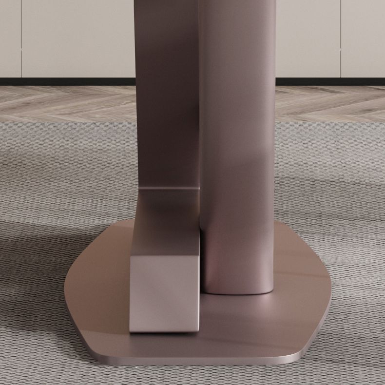 Metal Traditional Luxury Rectangle Table Sintered Stone Table with Pedestal Clearhalo ' dining_table' 'Dining Tables & Seating' 'Dining Tables' 'furn' 'furn_dining_table' 'Furniture' 'furniture_dining_table' 'Kitchen & Dining Furniture' 'kitchen&dining_furn' 'kitchen' 'kitchen_dining_table' 1200x1200_3f1c8796-2071-41a1-961a-124f2c8cbef6