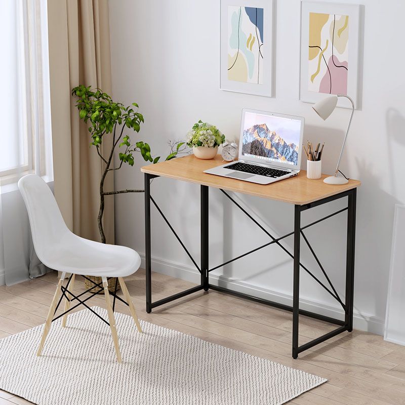 黄色の現代的な木材スタンディングデスク折りたたみ長方形のライティングデスク