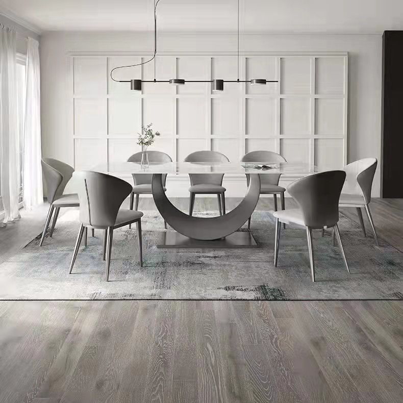 1/2/4/5/6/7/8 Pieces Dining Chair Set Sintered Stone Dining Room Set with Pedestal Base Clearhalo 'Dining Room Sets' 'Dining Tables & Seating' 'dining_room_set' 'furn' 'furn_dining_room_set' 'Furniture' 'furniture_dining_room_set' 'Kitchen & Dining Furniture' 1200x1200_3f1dfa34-3c8c-415f-906c-51a15f2ac697