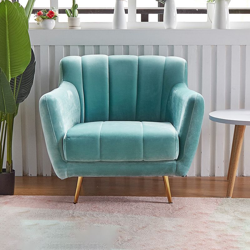 Contemporary Velvet Square Arm Sofa Green/Blue/Pink Settee with Tight Back Clearhalo 'Furniture' 'kitchen' 'kitchen_sofas' 'Living Room Furniture' 'Sofa' 'sofas' 1200x1200_3f1e6027-2911-48b3-bf90-0bf6b30fbfe2