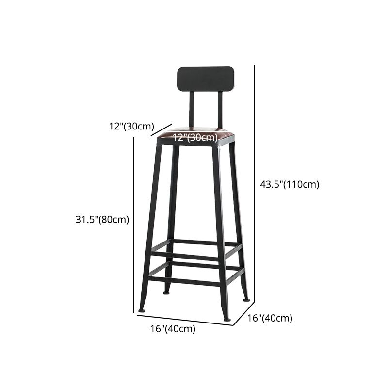 Industrial Iron Armless Footrest Stool Brown Upholstered Stool for Bristol Clearhalo 'Bar Furniture' 'Bar Stools' 'bar_stools' 'furn' 'furn_bar_stools' 'furniture_bar_stools' 'Kitchen & Dining Furniture' 'kitchen&dining_furn' 'kitchen' 'kitchen_furn' Furniture' 1200x1200_3f1f472f-c986-4da6-bef8-91d76aec771c