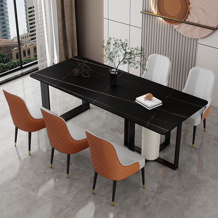 工業スタイルの長方形のライティングデスクストーントップオフィスデスク