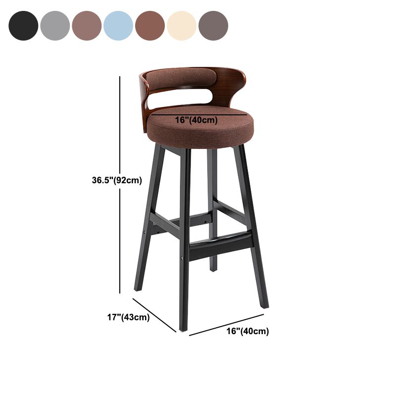 Scandinavian Wood Round Seat Stool Faux Leather Low Back Upholstered Counter Stool Clearhalo 'Bar Furniture' 'Bar Stools' 'bar_stools' 'furn' 'furn_bar_stools' 'Furniture' 'Kitchen & Dining Furniture' 1200x1200_3f20689d-4ec7-40c0-bb5d-7659db549d83