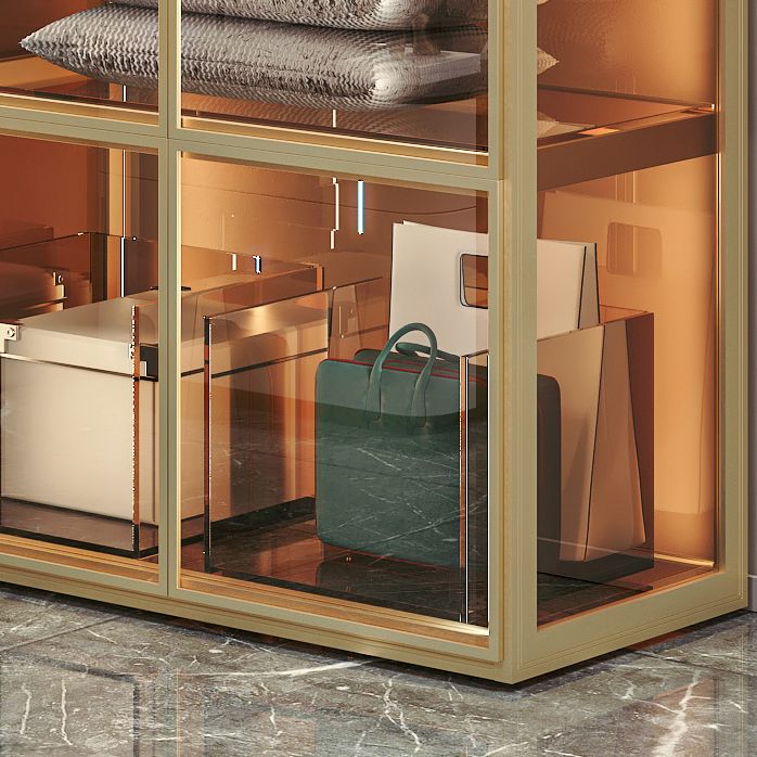 Metal Storage Cabinet with Glass Doors Contemporary Hinged Door Cabinet Clearhalo 'Armoires & Wardrobes' 'armoires_wardrobes' 'Bedroom Furniture' 'furn' 'furn_armoires_wardrobes' 'Furniture' 1200x1200_3f212644-1e9d-4ef2-8efc-fcddf31214bd