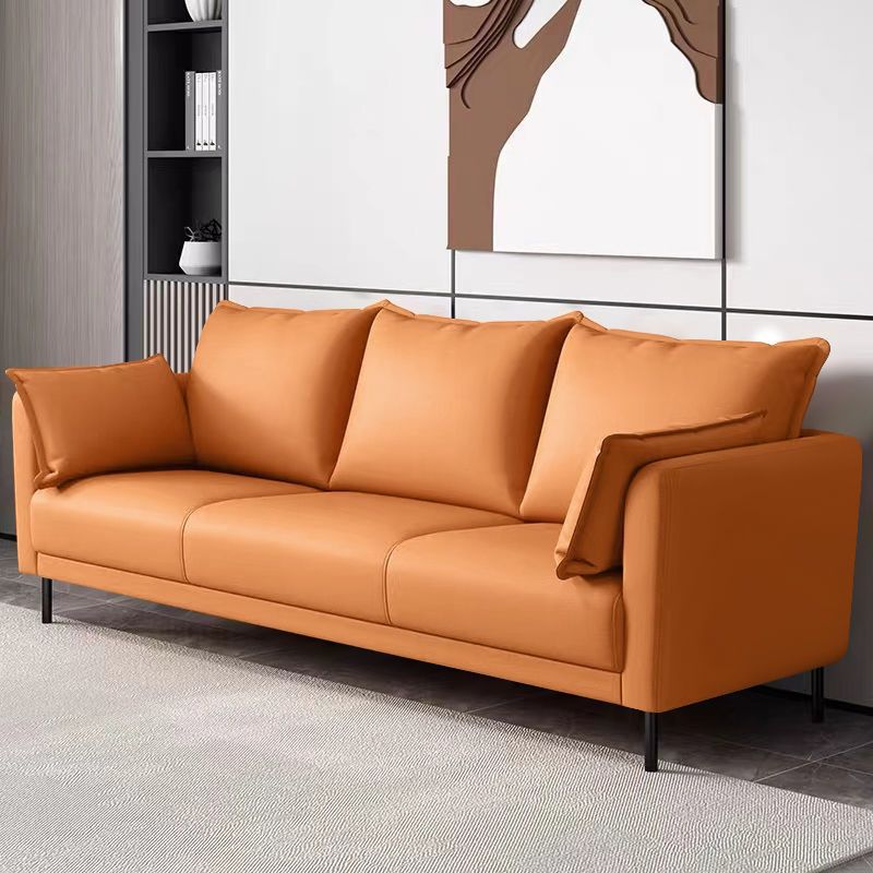 Standard Loose Back Square Arm Loveseat Faux Leather Stain Resistant Settee Furniture Clearhalo 'Furniture' 'furniture_sofas' 'kitchen' 'kitchen_sofas' 'Living Room Furniture' 'Sofa' 'sofas' 1200x1200_3f24dc29-e5ad-44ce-b6b5-e590ee07f302