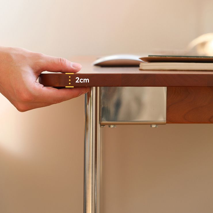 Boxwood Solid Wood Dining Table Metallic 4 Legs Base Rectangle Table for Home Clearhalo ' dining_table' 'Dining Tables & Seating' 'Dining Tables' 'furn' 'furn_dining_table' 'Furniture' 'furniture_dining_table' 'Kitchen & Dining Furniture' 'kitchen&dining_furn' 'kitchen' 'kitchen_dining_table' 1200x1200_3f24f110-a4a9-477b-a6a7-bc854422a3de