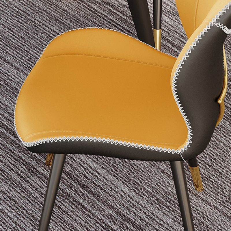 Glam Style Chair Leather Wingback Dining Chair for Kitchen Use Clearhalo 'Dining Chairs' 'Dining Tables & Seating' 'dining_chair' 'furn' 'furn_dining_chair' 'Furniture' 'Kitchen & Dining Furniture' 1200x1200_3f2580c0-07d2-41ff-9f1a-b316110427dc