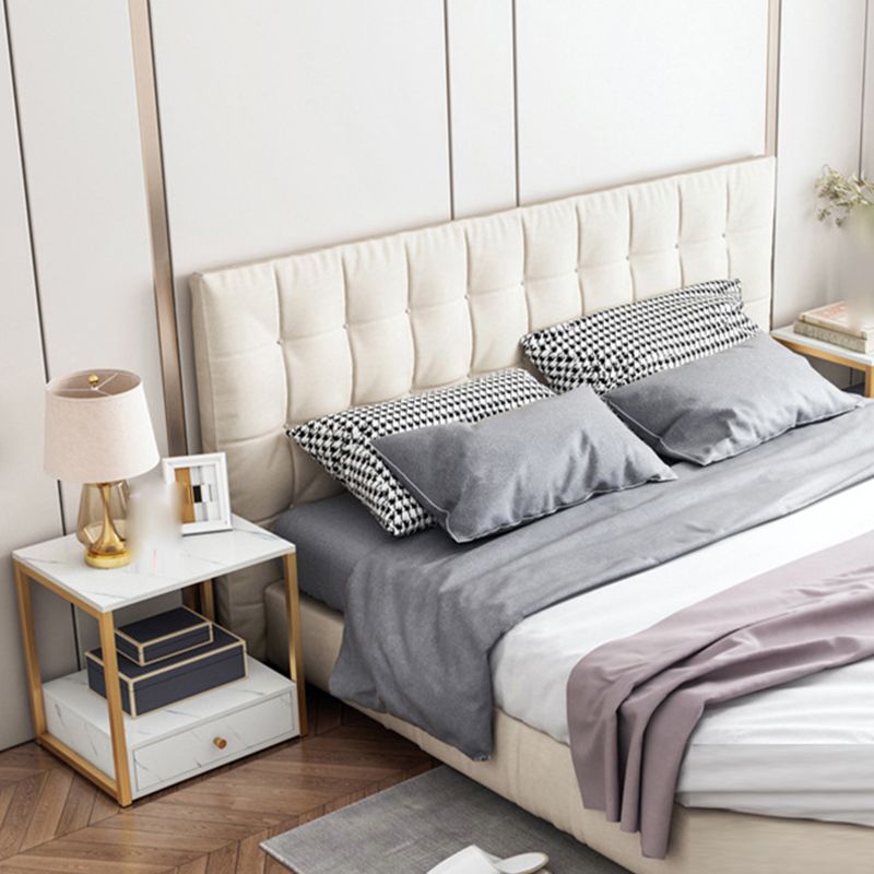 Mesa nocturna de almacenamiento de cajones de mesa de glamour en negro/blanco, 19.7 "de alto