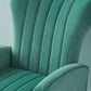 27.26 "L x 34.15" W x 40,94 "H Velvet Wingback -stoel, moderne hellende wapenstoel