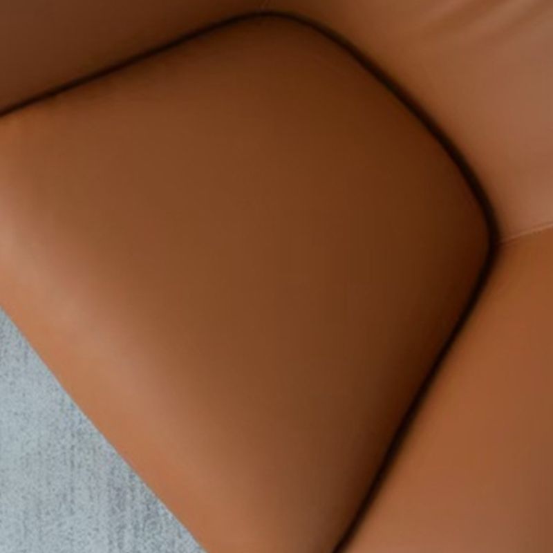 Modern Leather Fixed Back Chair in Brown Upholstered Flared Arms Chair Clearhalo 'Accent Chairs' 'accent_chairs' 'Chairs & Seating' 'furn' 'furn_accent_chairs' 'Furniture' 'Living Room Furniture' 1200x1200_3f293ed8-971d-4a66-8bc8-054a8b434483