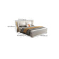 Modern & Contemporary Standard Bed Pine Wood Bed Frame with Metal Legs