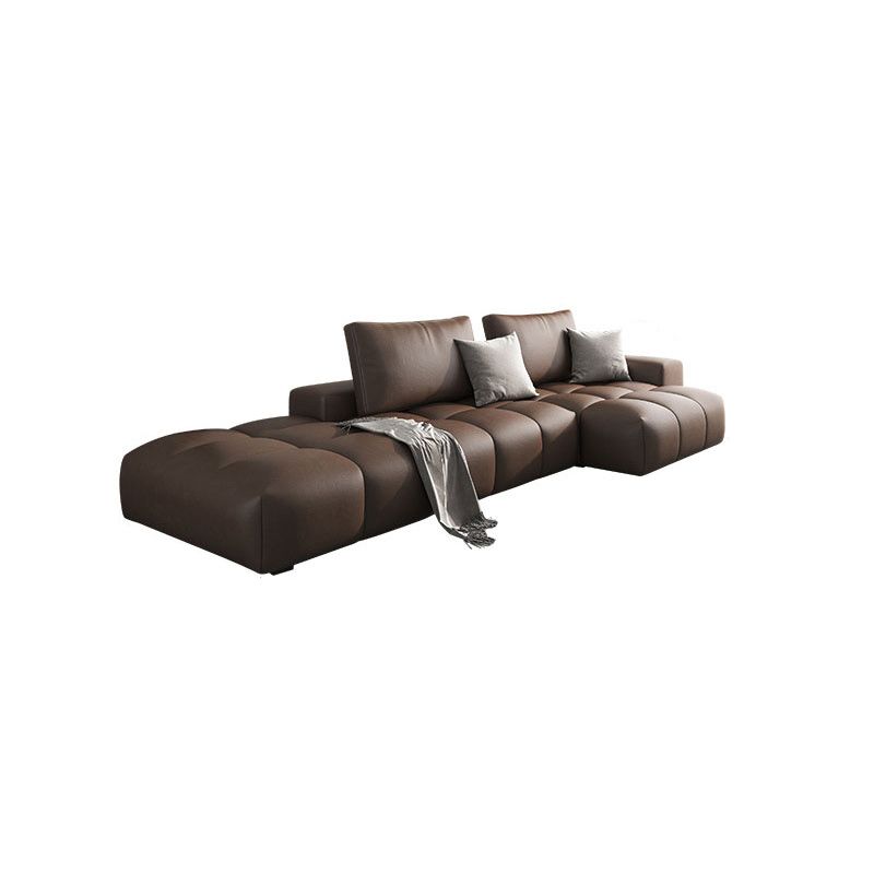 Pain en cuir en faux cuir sectionnelle en section marron / noir 106,29 "Section de largeur