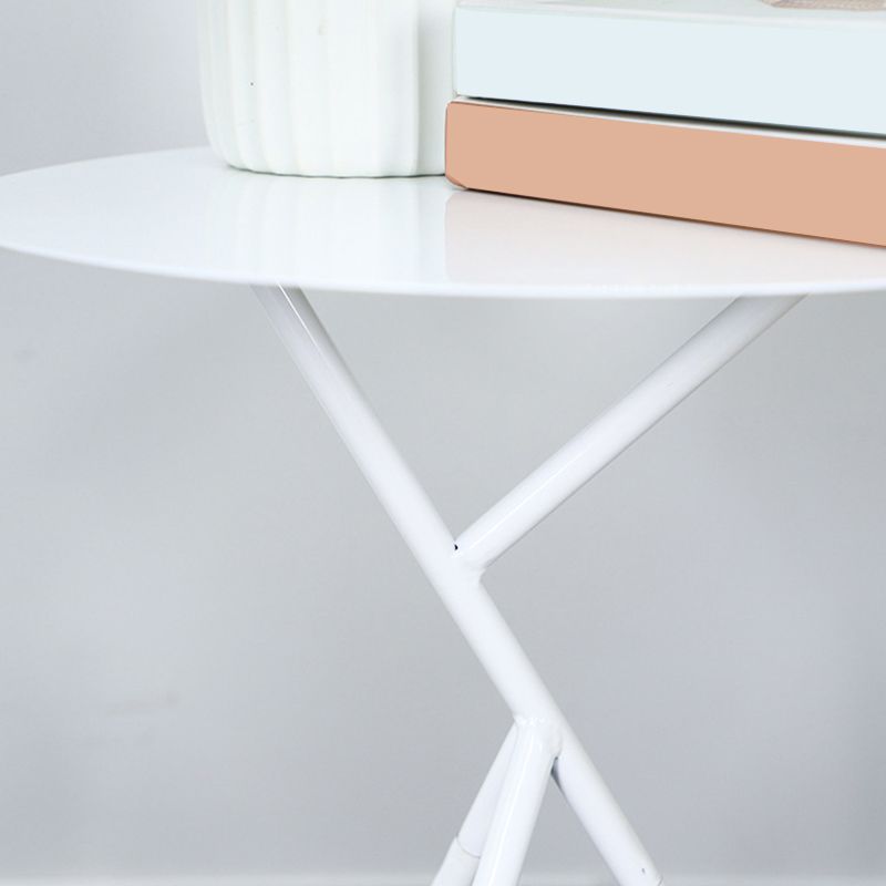 Modern Simple Iron Round Side Table Dia 17.7" 3 Legs End Table