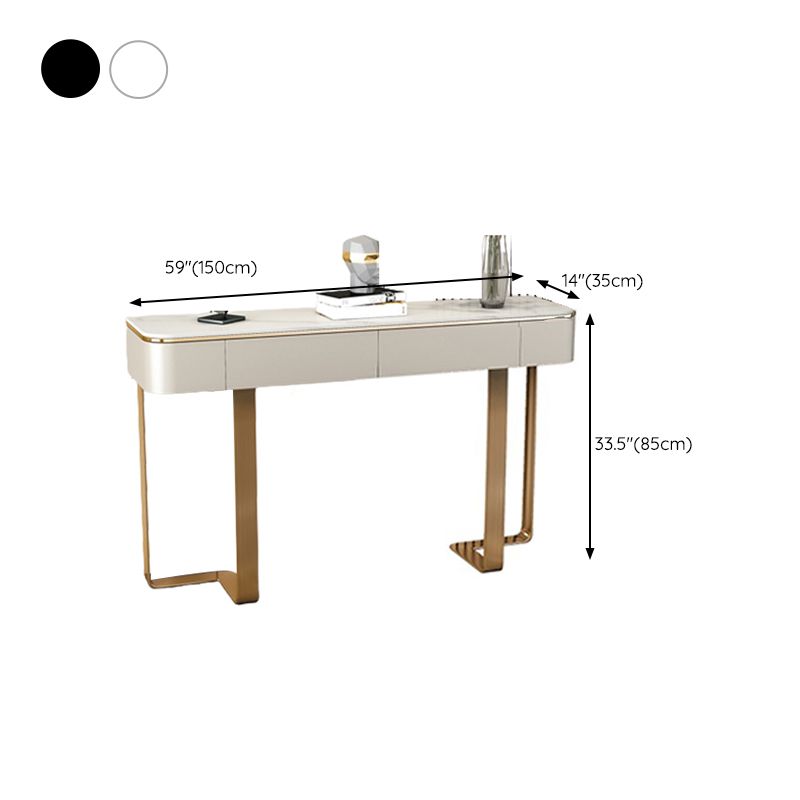 2 cassetti Tavolo della console Tavolo di accento di pietra moderna per Hall, 33,46 "di altezza