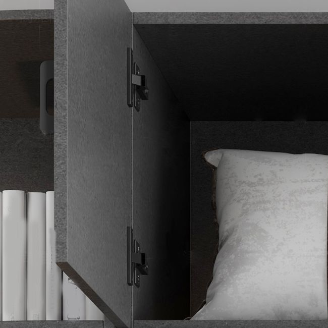 Modern Sliding Door Wardrobe for Bedroom Gray Manufactured Wood Cabinet