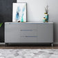 Modern Antique Finish Credenza 3 Drawer Sintered Stone Sideboard Cabinet Clearhalo 'buffet_sideboard' 'Buffets & Sideboards' 'furn' 'furn_buffet_sideboard' 'Furniture' 'Kitchen & Dining Furniture' 1200x1200_3f3017e5-186a-46a7-b1ed-7b5964fe45c7