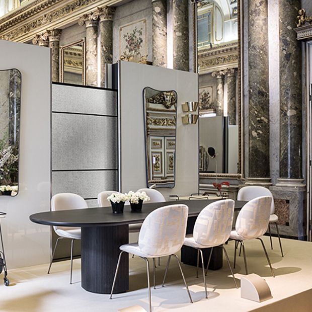 Oval Modern Dining Table Black Fixed Table with Double Pedestal Base Clearhalo ' dining_table' 'Dining Tables & Seating' 'Dining Tables' 'furn' 'furn_dining_table' 'Furniture' 'furniture_dining_table' 'Kitchen & Dining Furniture' 'kitchen&dining_furn' 'kitchen' 'kitchen_dining_table' 1200x1200_3f312599-2176-4fc8-8e30-0175c1f22a4c